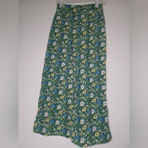 Free People Floral Blue and Yellow Maxi Skirt - Picture 3 of 13